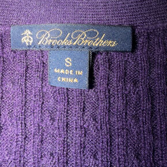 Brooks Brothers Silk and Cashmere Womens Size Small Dark Purple Cardigan - Picture 3 of 7